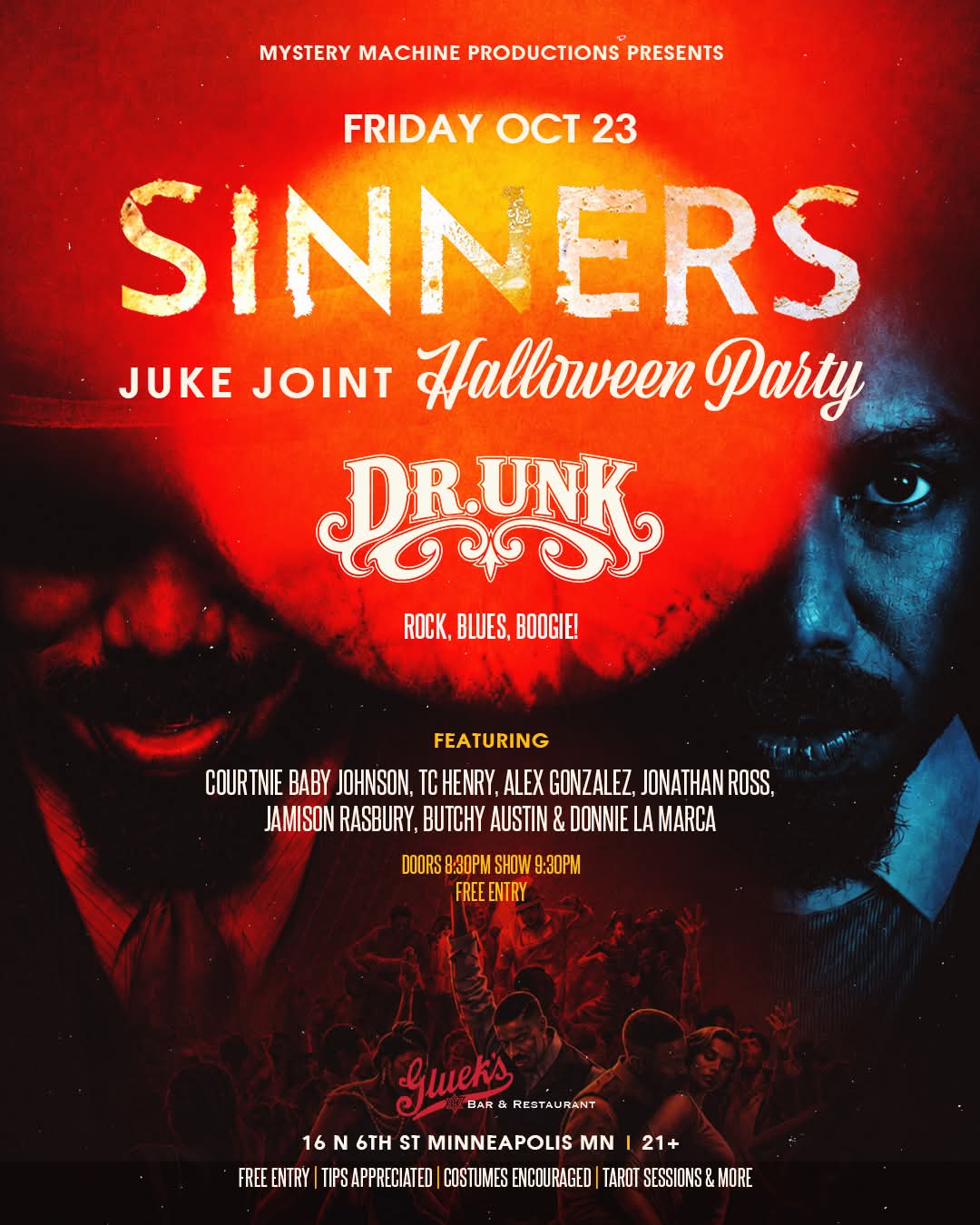 Sinners Juke Joint Halloween Party - Dr. Unk at Gluek's - October 23, 2026